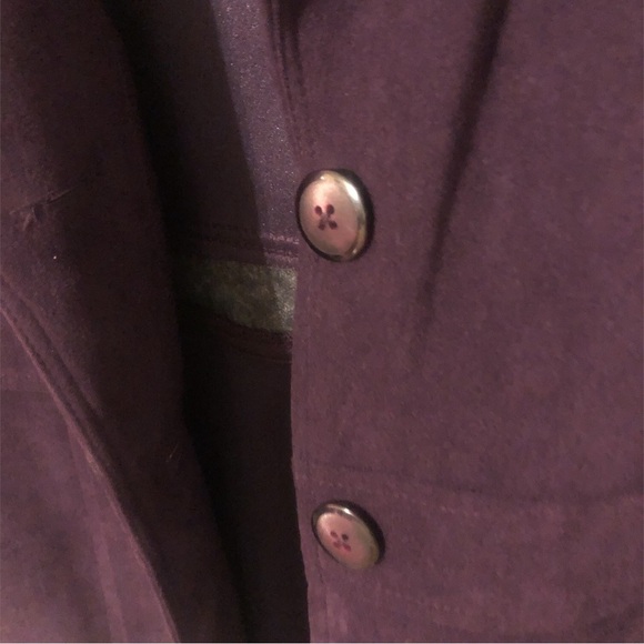 Retro Suede Blazer 80s Vibes (Shoulder Pads) Fashion Bug Plum Preppy Girl Boss M - Picture 5 of 10